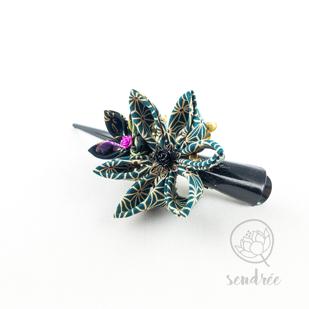 Lot De 4 Pinces à Cheveux Fleuries Violettes - Bijoux De Mariée Indien Mehndi - Neuf