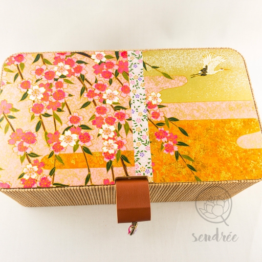 Boîte L bambou washi sakura sendrée papier japonais