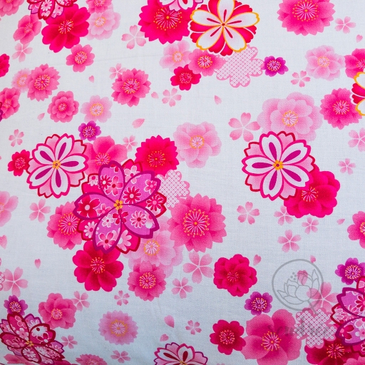 Taie d'oreiller floral rose sendrée tissu japonais