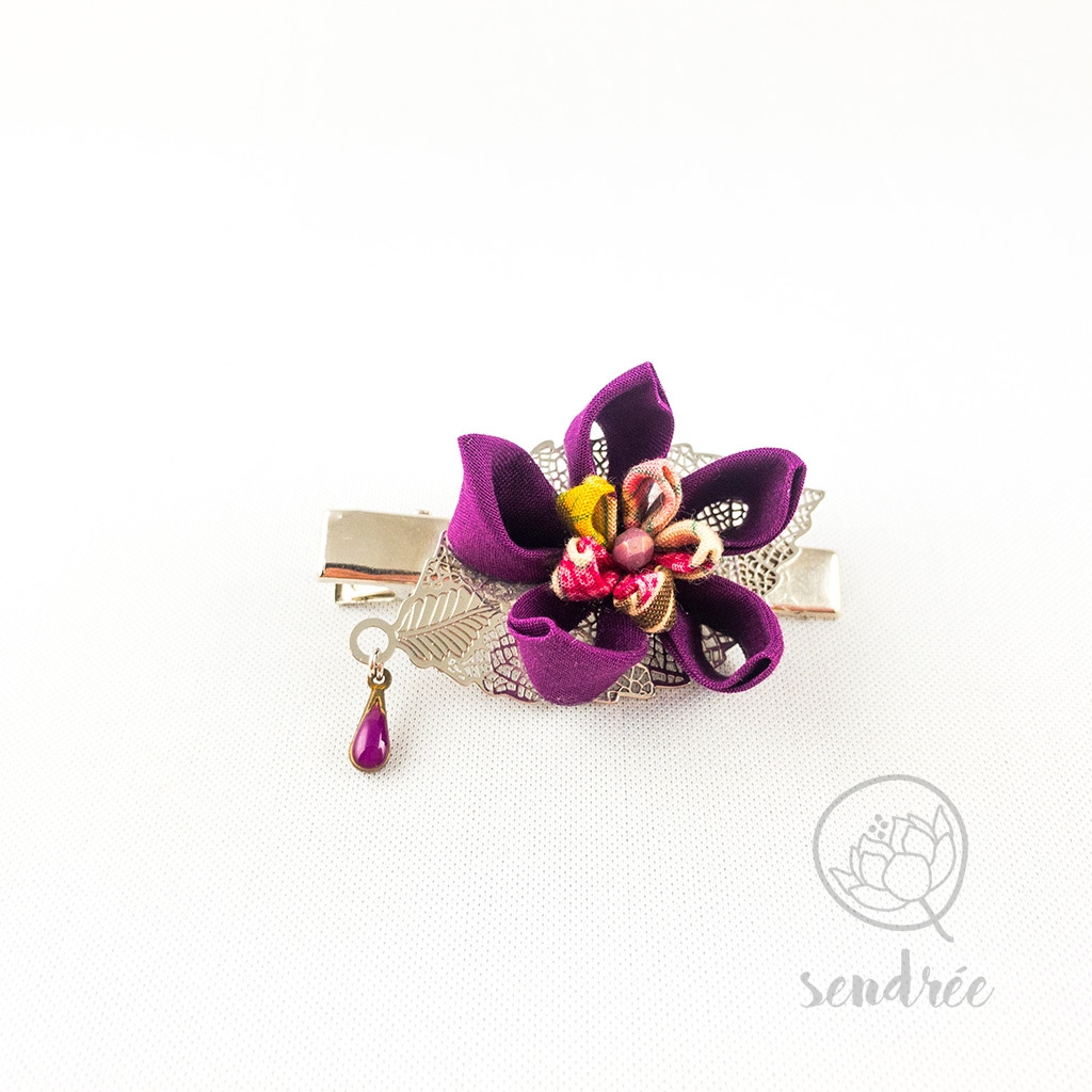 Pince croco purple flower sendrée tsumami zaiku