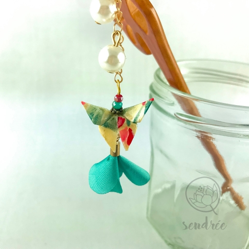 Pic moyen origami papillon sable sendrée papier japonais