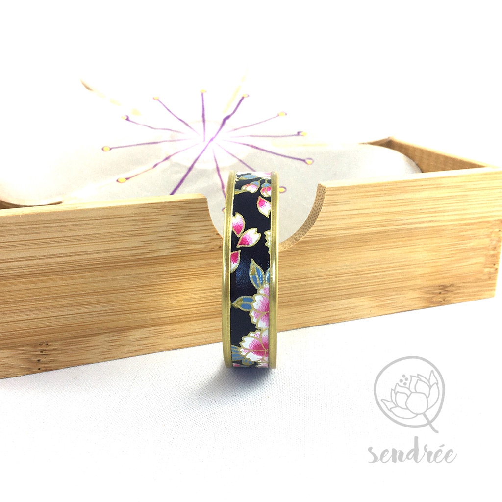 Bracelet washi cerisier violine Sendrée papier japonais Bracelet washi cerisier violine Sendrée papier japonais