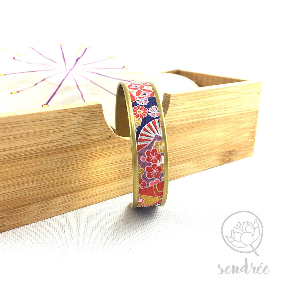 Bracelet washi japon rouge Sendrée papier japonais Bracelet washi japon rouge Sendrée papier japonais