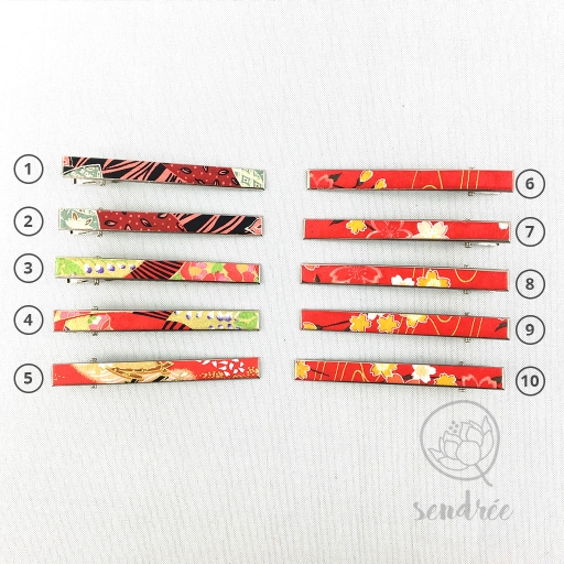 Pince croco longue gamme rouge 2 sendrée papier japonais