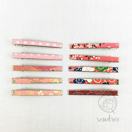 Pince croco longue gamme rose sendrée papier japonais