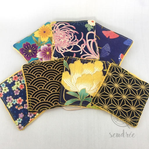 Set lingettes flower blossom sendrée tissu japonais