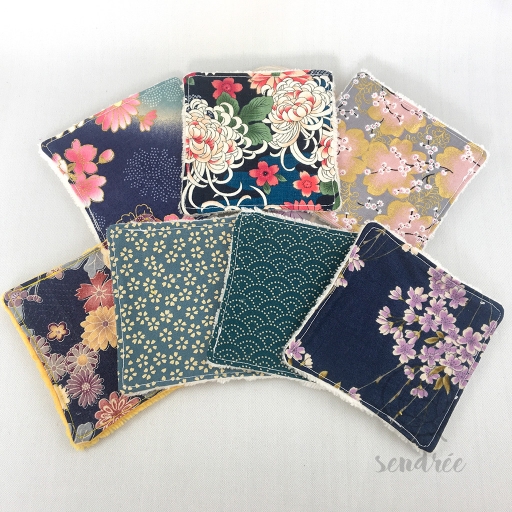 Set lingettes mini flowers sendrée tissu japonais
