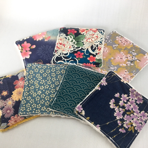 Set lingettes mini flowers sendrée tissu japonais