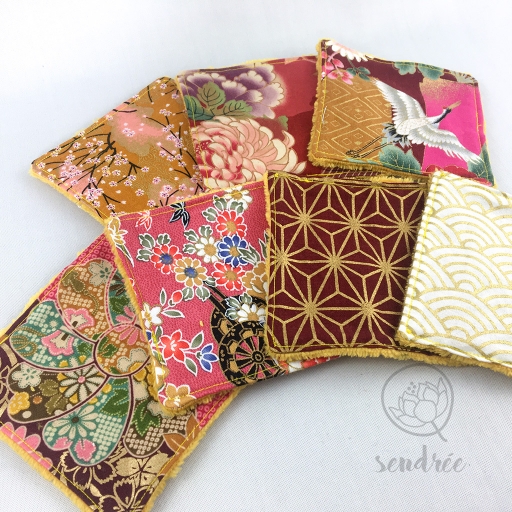 Set lingettes kimono sendrée tissus japonais