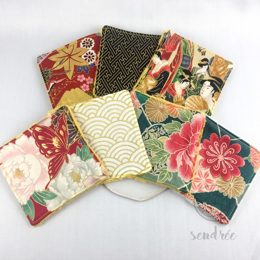 Set lingettes flower geisha sendrée tissus japonais