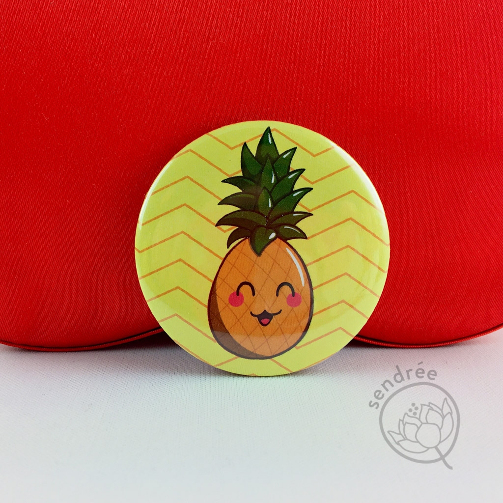 Badge Ananas sendrée